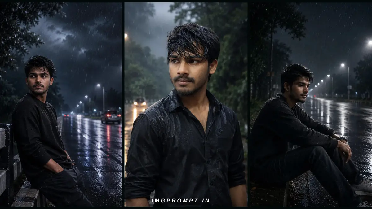 Best Rain AI Photo Prompts (100% Identical Face) Create Viral Cinematic Monsoon Images in Seconds