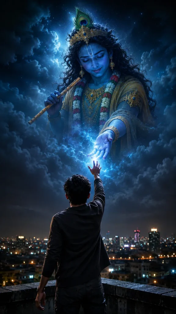 Lord Krishna Blessing AI Image Prompt with Your Photo