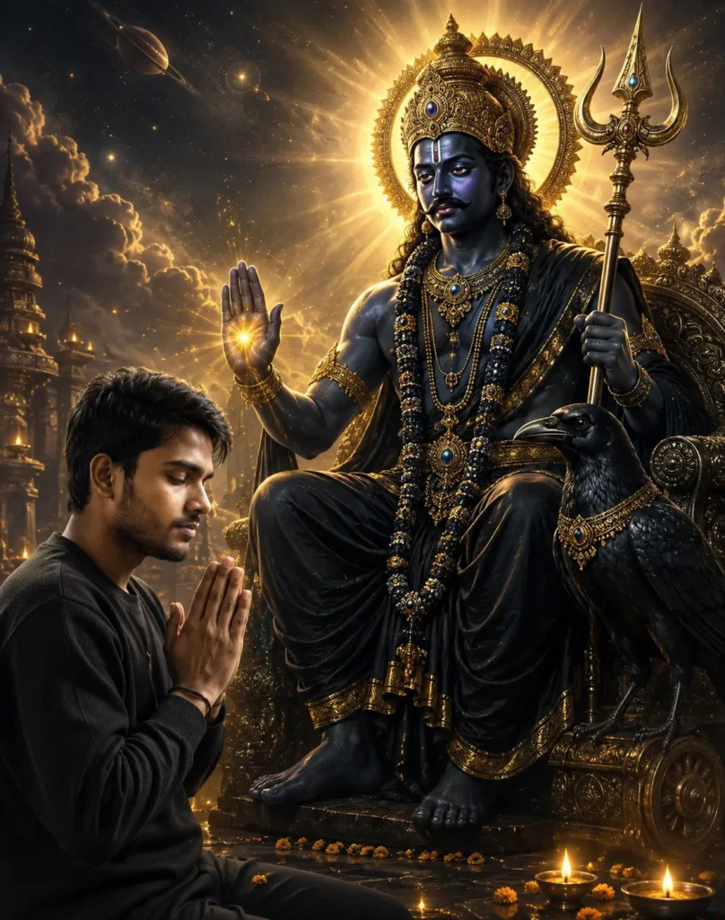 Lord Shani Dev Blessing the Devotee